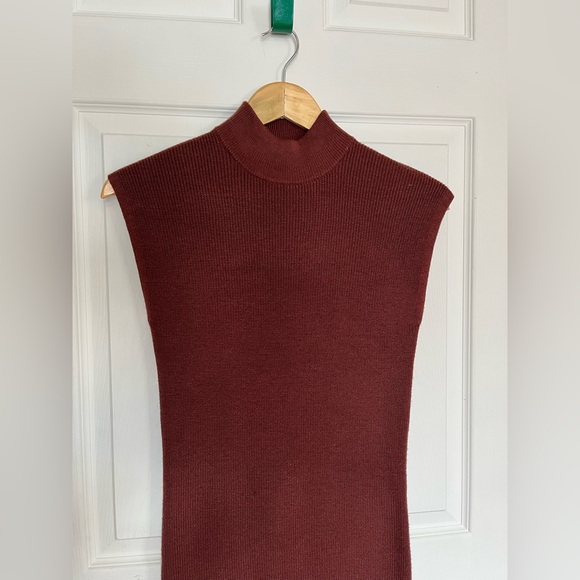 🍷Sweater Dress. Warm Chestnut Brown. Fitted XS with Lots of Stretch - Picture 3 of 10